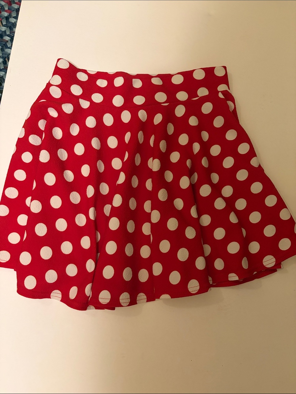 Red Polka Dot Skater Skirt - Flared Circle Silhouette